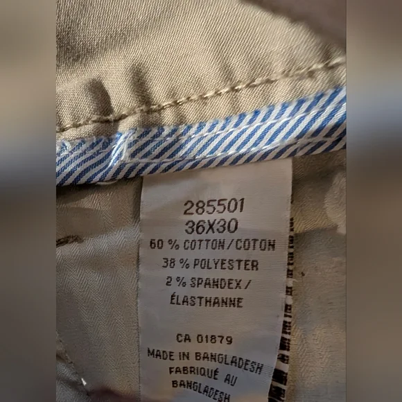 Perry Ellis Men's Light Tan Chino Pants - Picture 3 of 4